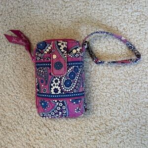 Vera Bradley Pink and Blue Paisley Wristlet